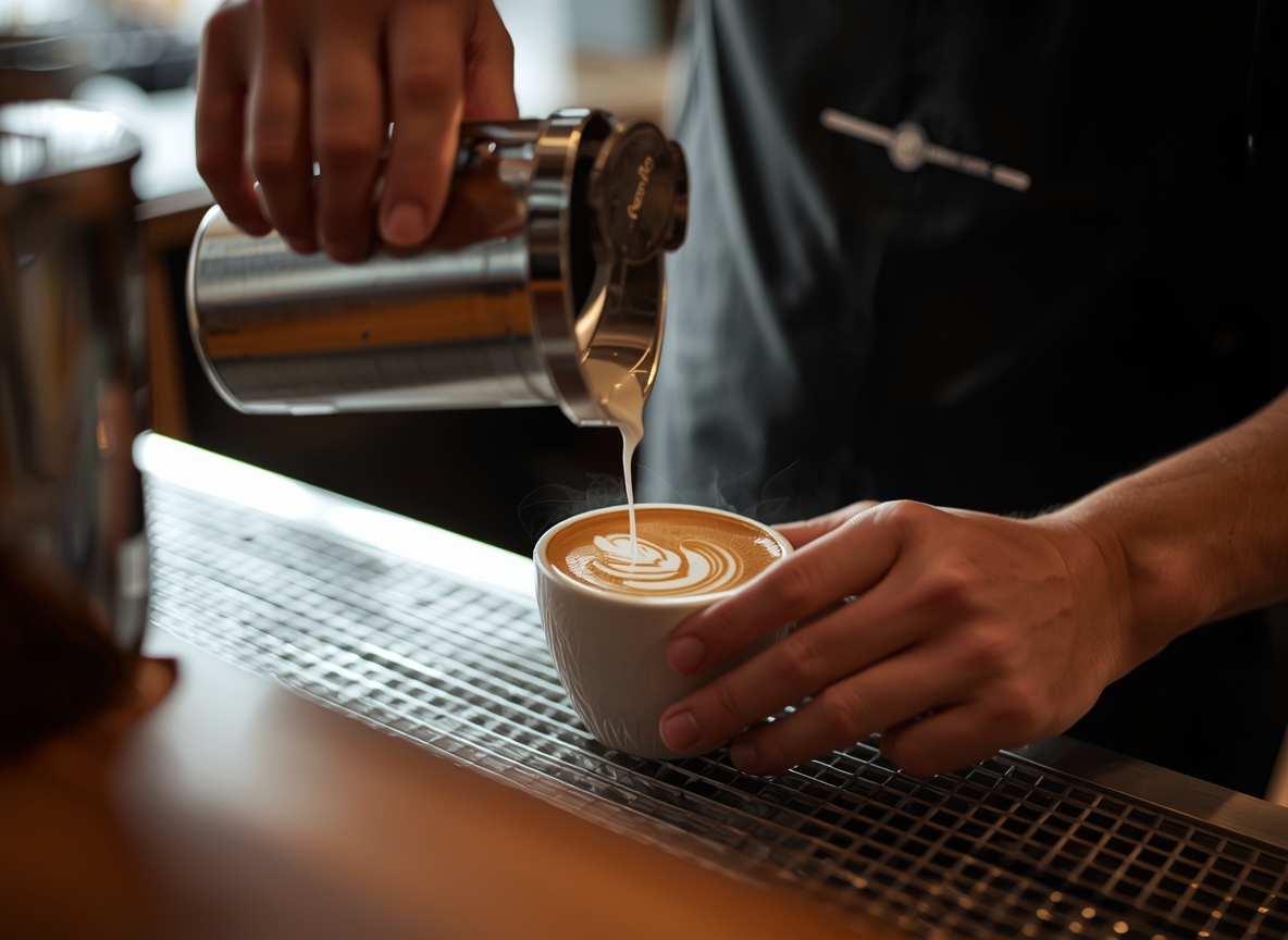 Barista Creating Latte Art